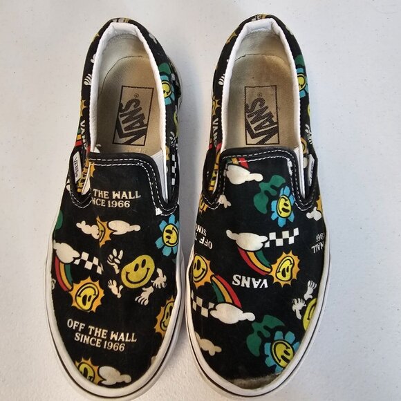 VANS Better Day Slip-on Skate Shoe Sneaker Mens 4.5 Womens 6 Low Smileys Rainbow - Picture 5 of 14